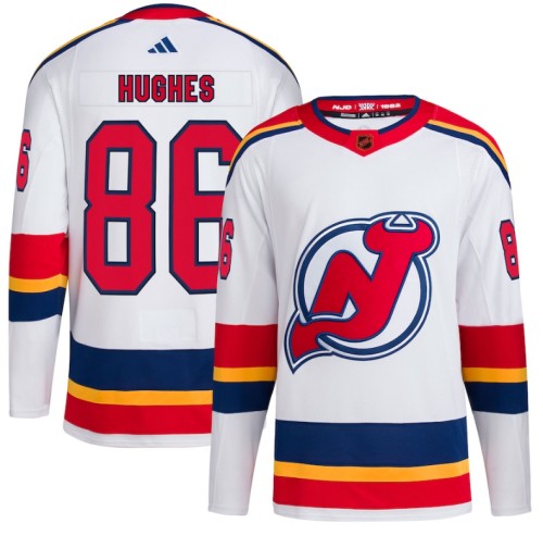New Jack Hughes New Jersey Devils white Reverse Retro jersey