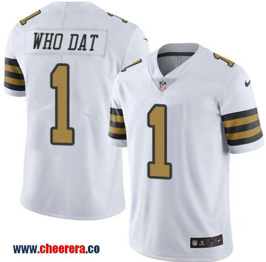 Who Dat New Orleans Saints white Color Rush jersey