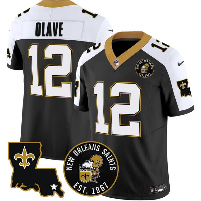 Chris Olave New Orleans Saints black Vapor jersey