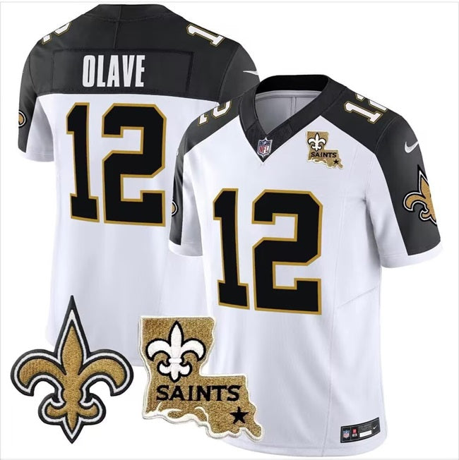 Chris Olave New Orleans Saints white Vapor jersey