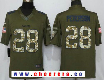 Adrian Peterson New Orleans Saints green Salute To Service jersey