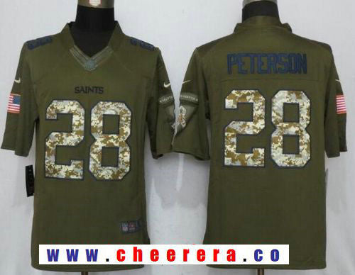 Adrian Peterson New Orleans Saints green Salute To Service jersey