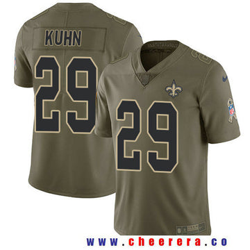 John Kuhn New Orleans Saints olive Salute To Service jersey