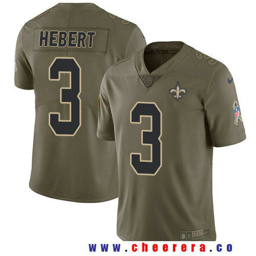 Bobby Hebert New Orleans Saints olive Salute To Service jersey