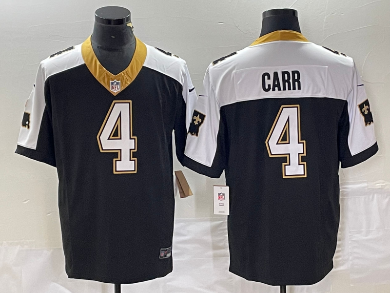 Derek Carr New Orleans Saints black FUSE jersey