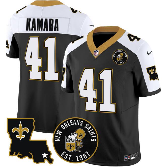 Alvin Kamara New Orleans Saints black Vapor jersey
