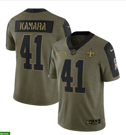 Alvin Kamara Nike New Orleans Saints olive Salute To Service jersey