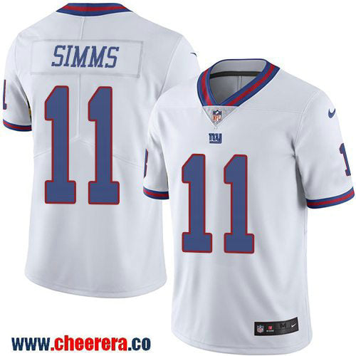 Phil Simms New York Giants white Color Rush jersey