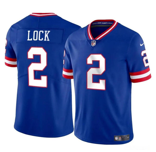 Drew Lock New York Giants blue Vapor jersey