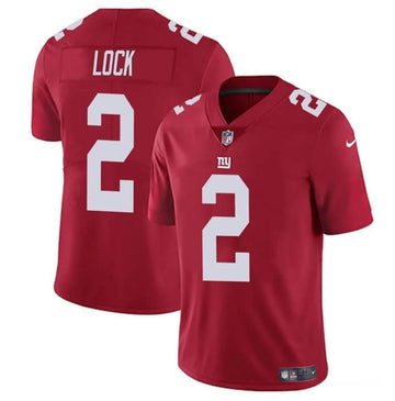 Drew Lock New York Giants red Vapor jersey