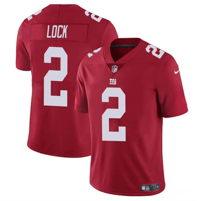Drew Lock New York Giants red Vapor jersey