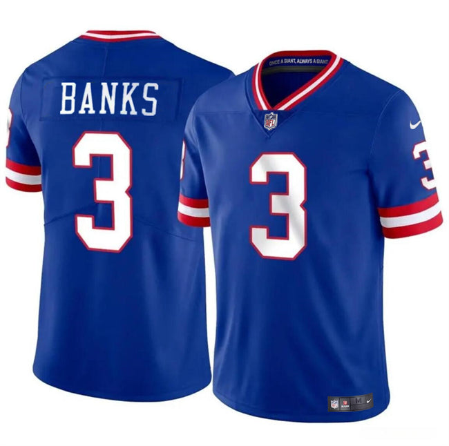 Deonte Banks New York Giants royal Vapor jersey
