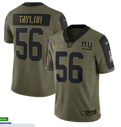 Lawrence Taylor Nike New York Giants olive Salute To Service jersey