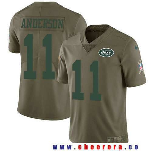 Robby Anderson New York Jets olive Salute To Service jersey