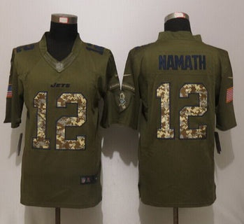 Joe Namath New York Jets platinum Salute To Service jersey