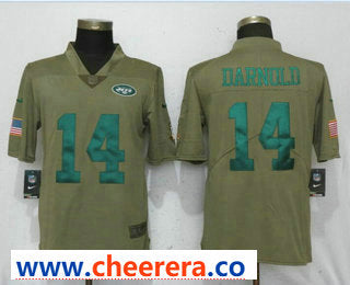 Sam Darnold New York Jets olive Salute To Service jersey