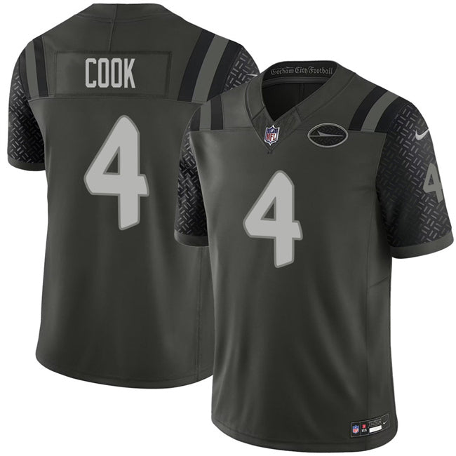 Brady Cook New York Jets black Vapor jersey