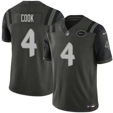 Brady Cook New York Jets black Vapor jersey