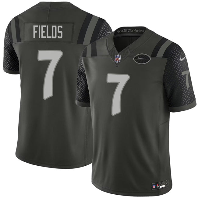 Justin Fields New York Jets black Vapor jersey