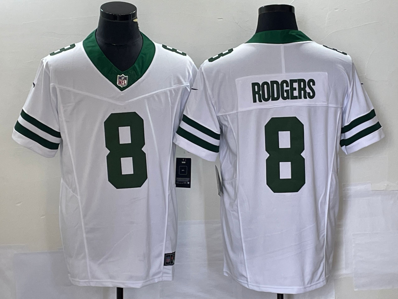 Aaron Rodgers New York Jets white Vapor jersey