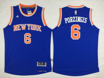 Kristaps Porzingis Revolution New York Knicks blue jersey