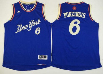 Kristaps Porzingis Revolution New York Knicks blue jersey