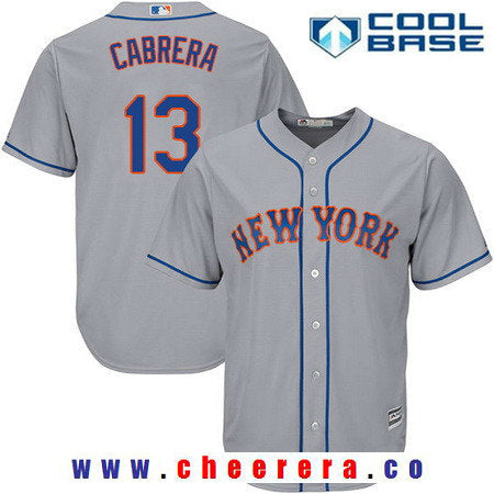 NY Asdrubal Cabrera New York Mets gray Road jersey