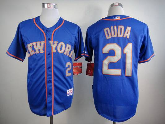 Lucas Duda New York Mets blue jersey