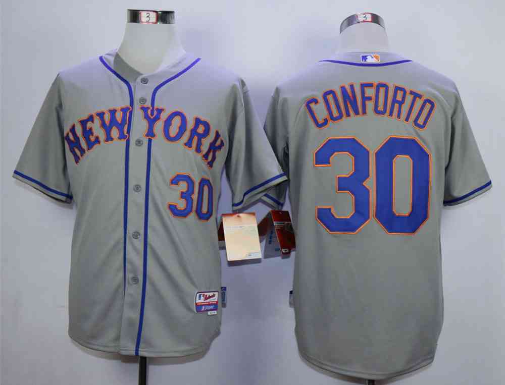 Conforto New York Mets grey jersey