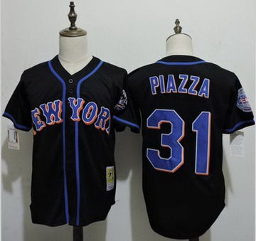 Mike Piazza New York Mets black Throwback jersey