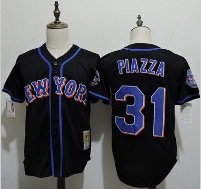 Mike Piazza New York Mets black Throwback jersey
