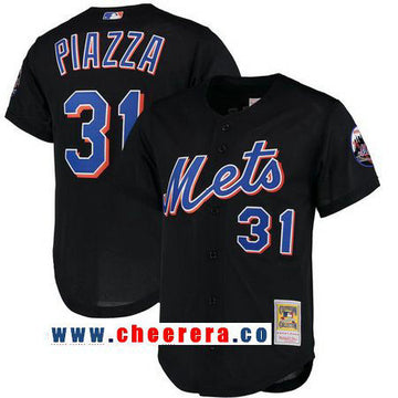 Mike Piazza New York Mets black Throwback jersey