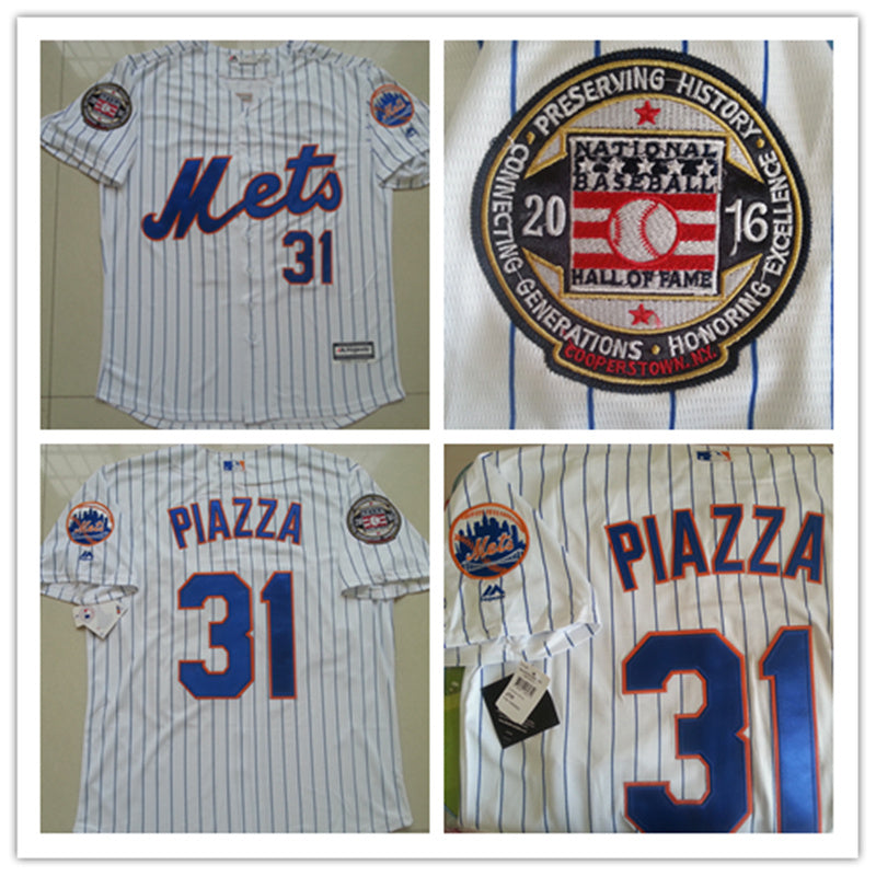 Mike Piazza New York Mets white Authentic jersey