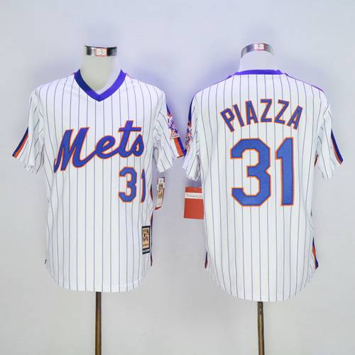 Mike Piazza New York Mets white Throwback jersey