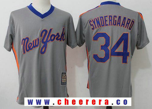 Noah Syndergaard New York Mets gray Cooperstown jersey