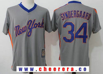 Noah Syndergaard New York Mets gray Cooperstown jersey