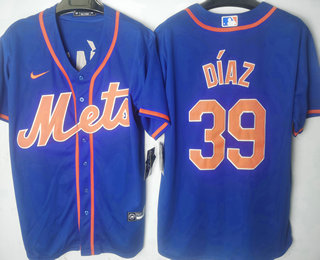 Edwin Diaz New York Mets blue jersey