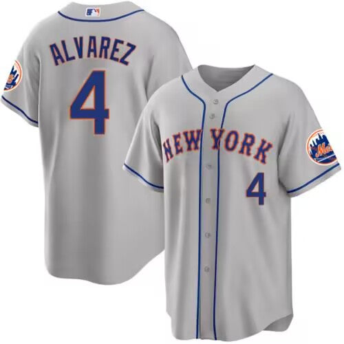 Francisco Álvarez New York Mets gray jersey