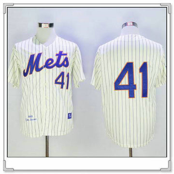 Tom Seaver New York Mets cream Throwback jersey