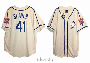 Tom Seaver New York Mets cream Cooperstown jersey