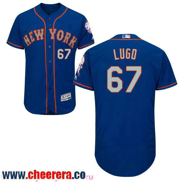 Seth Lugo Majestic New York Mets blue jersey
