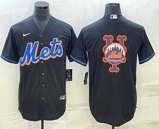 Logo New York Mets black jersey
