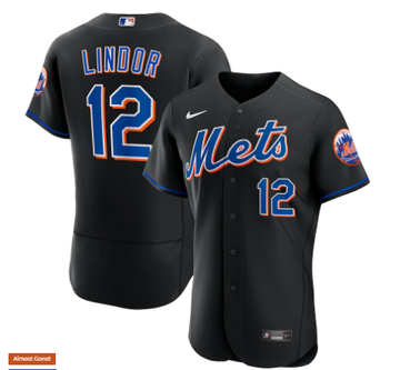 Francisco Lindor Nike New York Mets black Alternate jersey