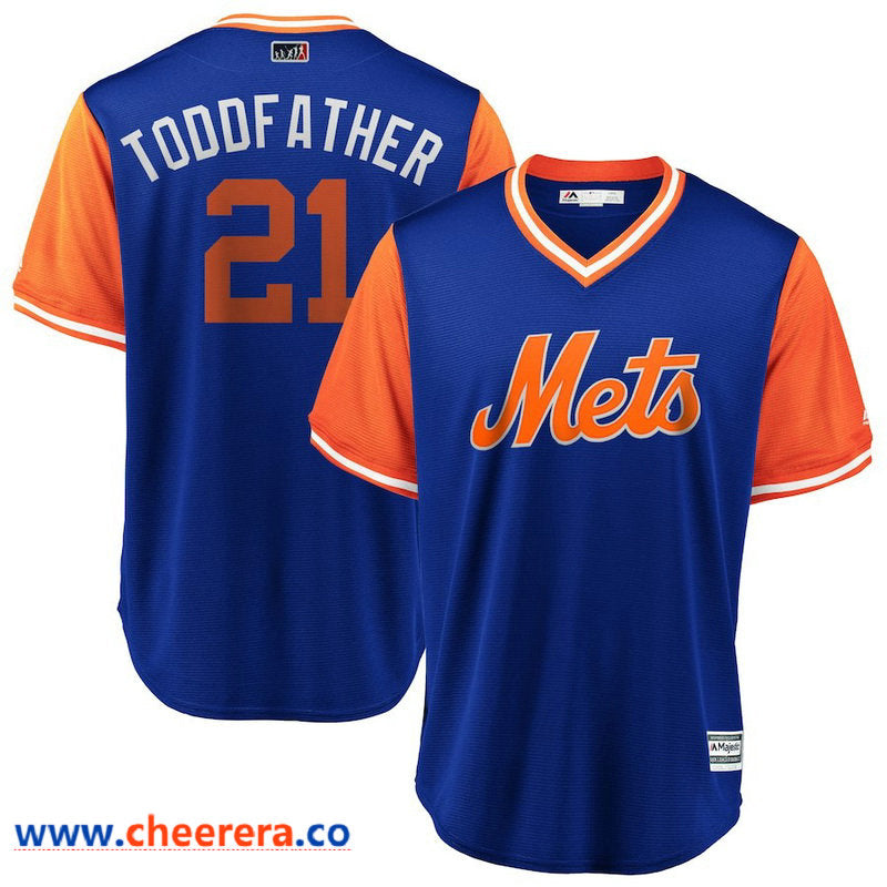 Todd Frazier Toddfather Majestic New York Mets royal jersey