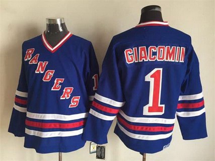 Eddie Giacomin New York Rangers blue Throwback jersey