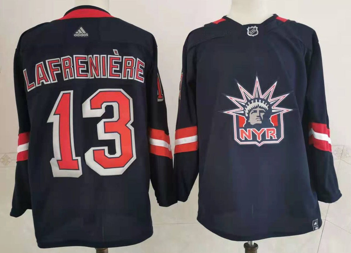 Alexis Lafreniere New York Rangers navy jersey