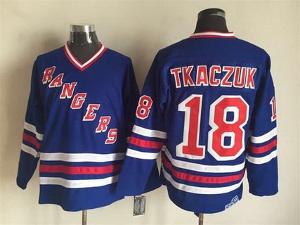 Walt Tkaczuk New York Rangers blue Throwback jersey