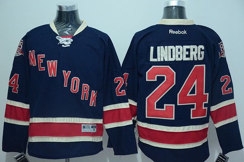 Oscar Lindberg New York Rangers navy Third jersey