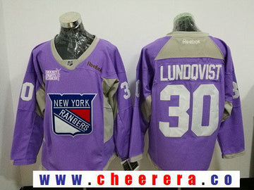 Henrik Lundqvist New York Rangers purple jersey