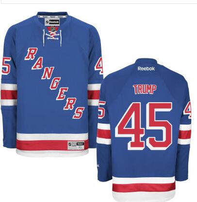 Th Presidential Candidate Donald Trump New York Rangers blue jersey